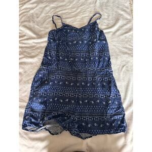 Old Navy Blue Floral Romper | Adjustable Straps | Casual Summer Size L